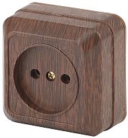 Розетка накладная без заземления Intro Quadro 1-м. венге картинка